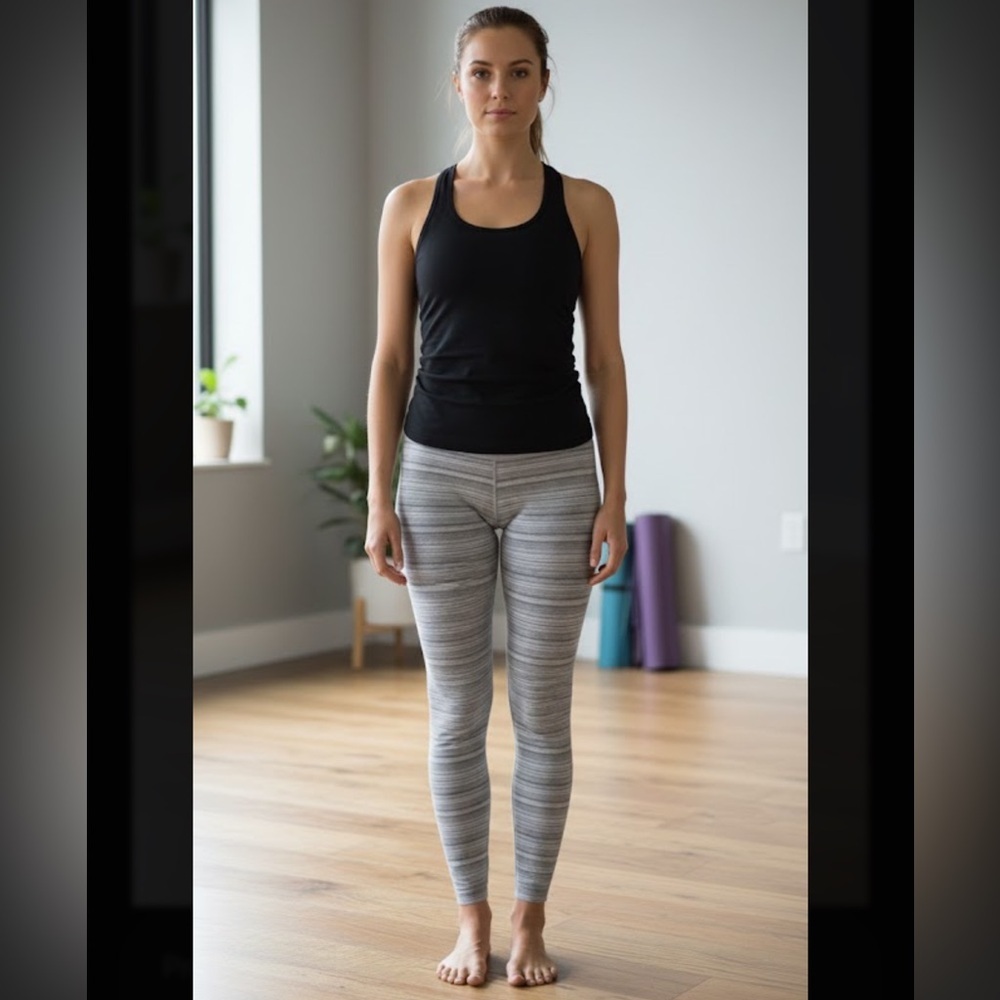 lululemon athletica Gray Striped Leggings
